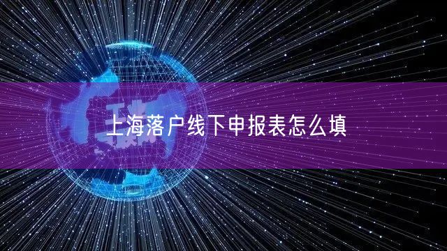 上海落户线下申报表怎么填