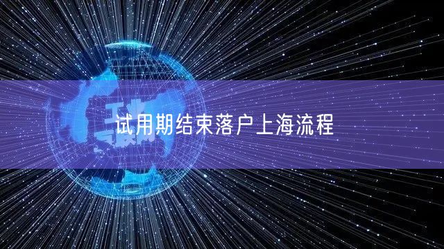 试用期结束落户上海流程