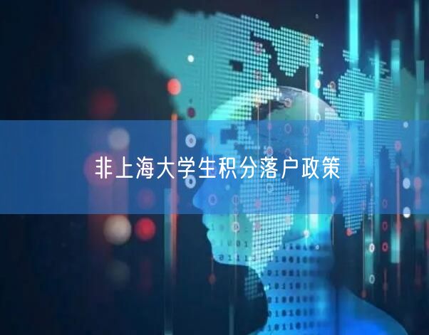 非上海大学生积分落户政策