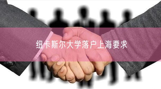 纽卡斯尔大学落户上海要求