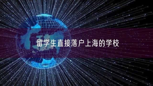 留学生直接落户上海的学校