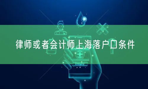 律师或者会计师上海落户口条件