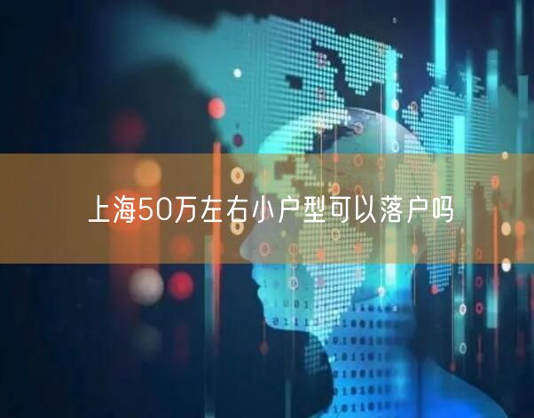 上海50万左右小户型可以落户吗