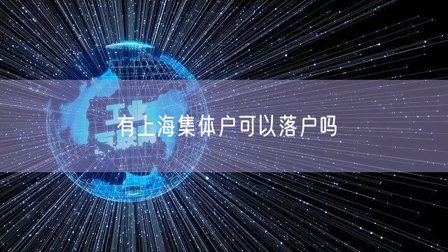 有上海集体户可以落户吗