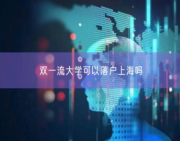 双一流大学可以落户上海吗