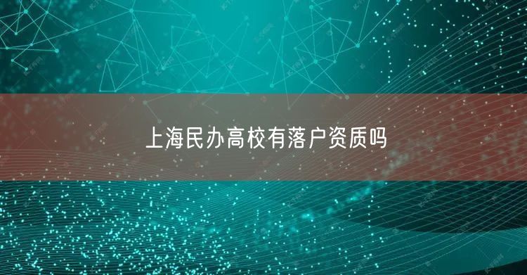 上海民办高校有落户资质吗