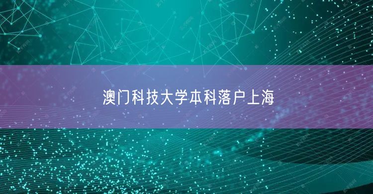 澳门科技大学本科落户上海