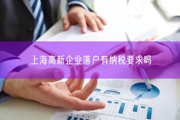 上海高新企业落户有纳税要求吗