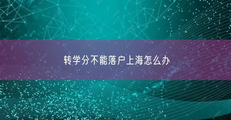 转学分不能落户上海怎么办