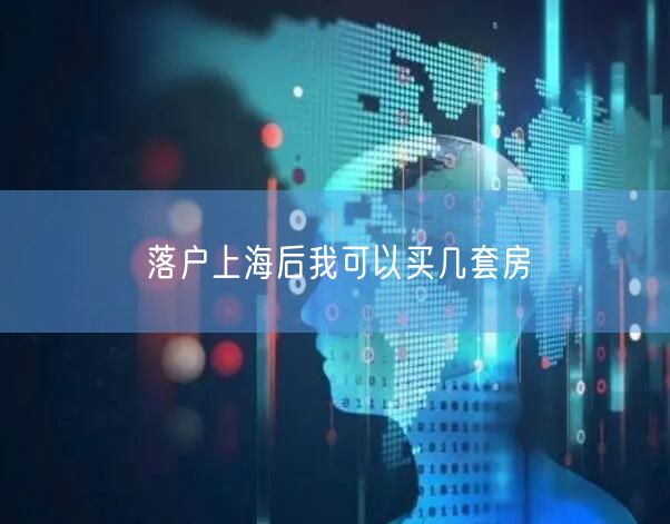 落户上海后我可以买几套房