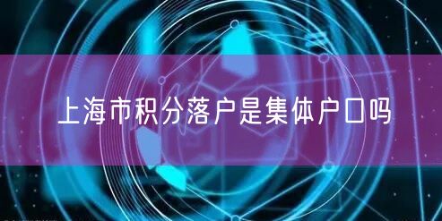 上海市积分落户是集体户口吗