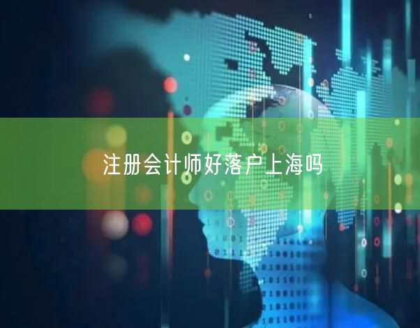 注册会计师好落户上海吗