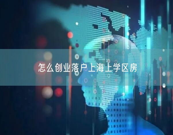 怎么创业落户上海上学区房