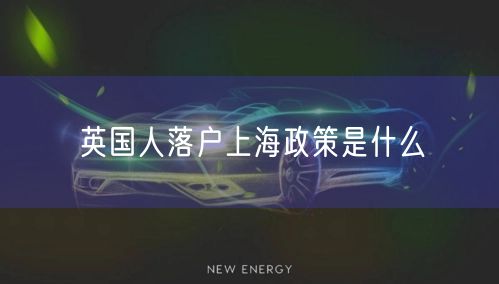 英国人落户上海政策是什么