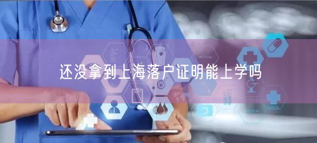 还没拿到上海落户证明能上学吗