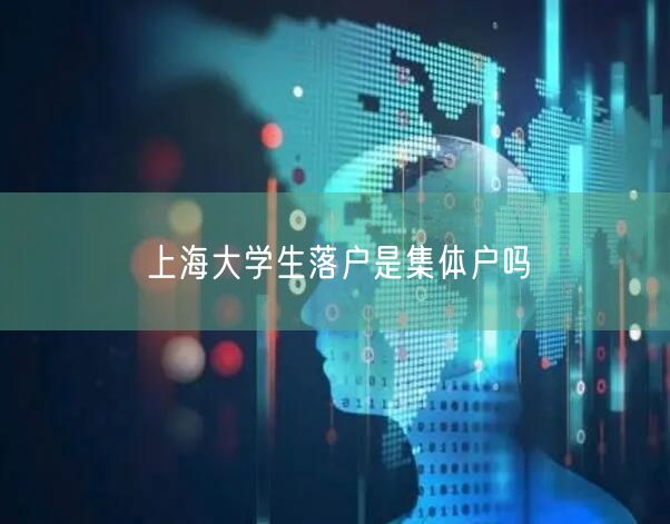 上海大学生落户是集体户吗