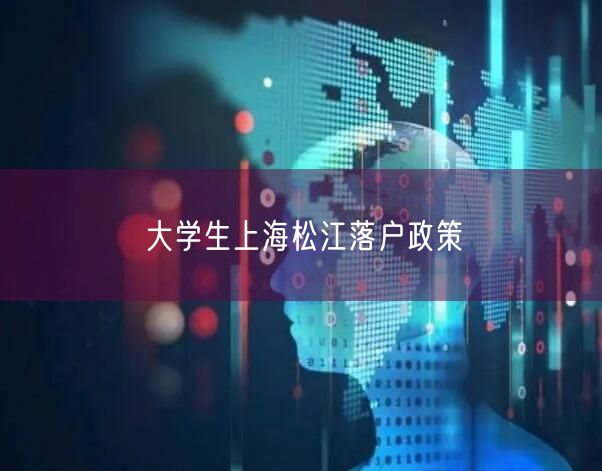 大学生上海松江落户政策