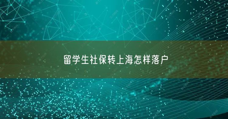 留学生社保转上海怎样落户