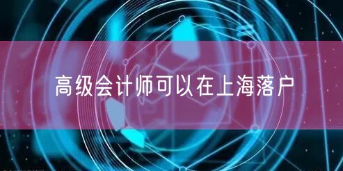 高级会计师可以在上海落户