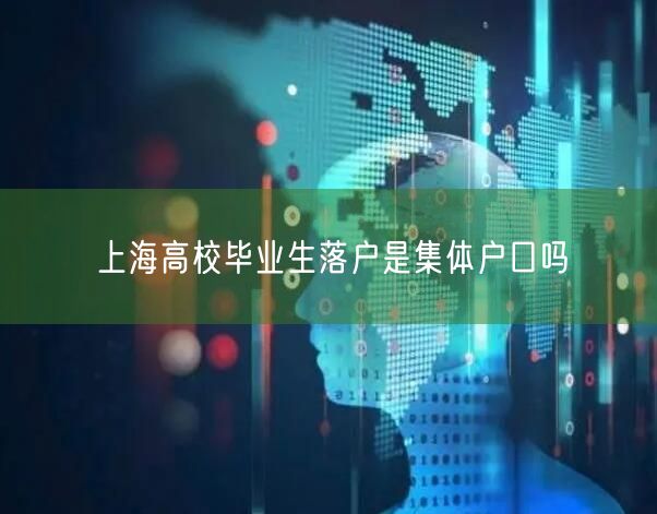 上海高校毕业生落户是集体户口吗