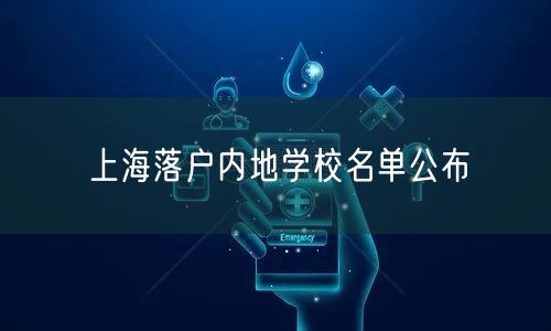 上海落户内地学校名单公布