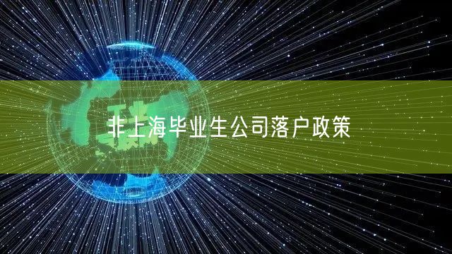 非上海毕业生公司落户政策