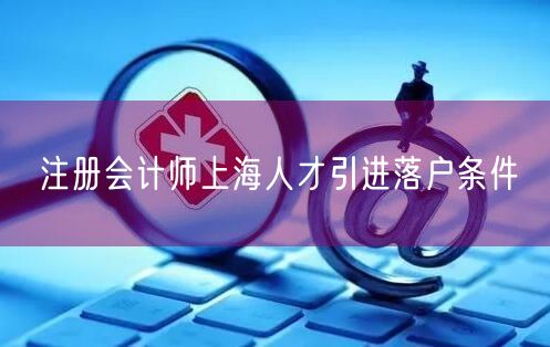 注册会计师上海人才引进落户条件