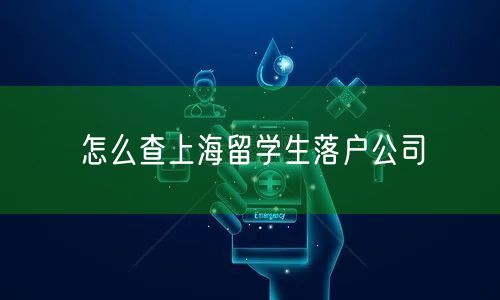 怎么查上海留学生落户公司