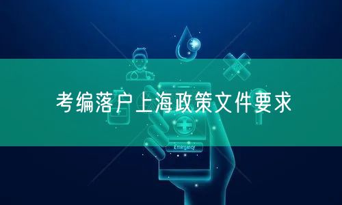 考编落户上海政策文件要求