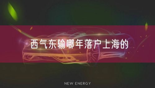 西气东输哪年落户上海的