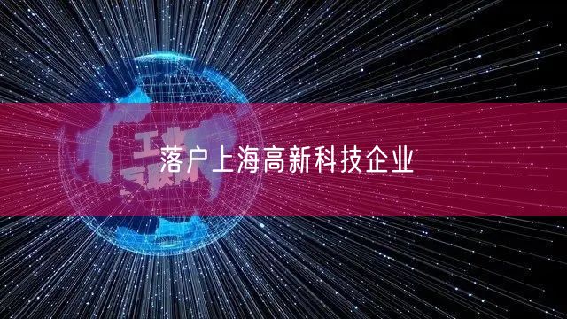 落户上海高新科技企业