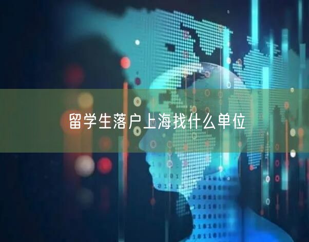 留学生落户上海找什么单位