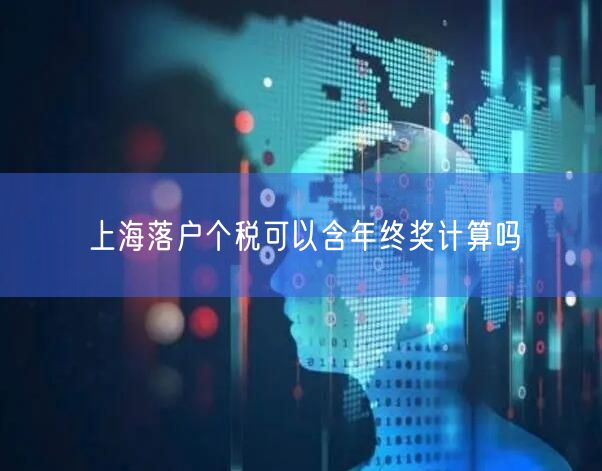 上海落户个税可以含年终奖计算吗