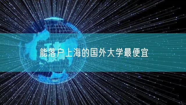 能落户上海的国外大学最便宜