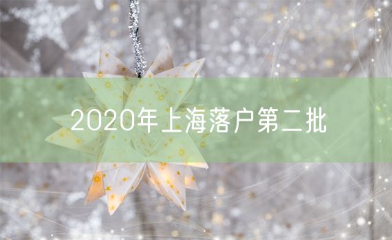 2020年上海落户第二批