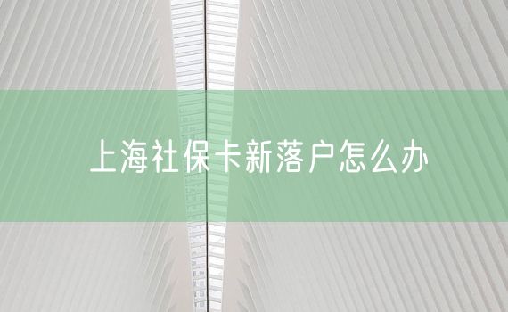 上海社保卡新落户怎么办