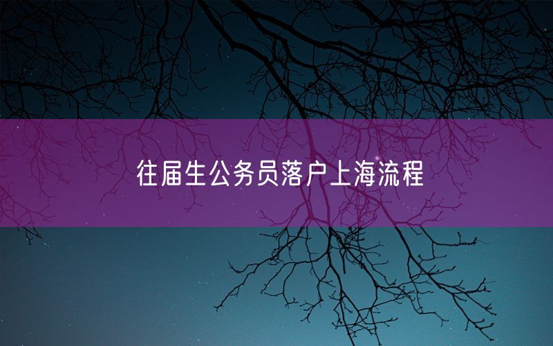 往届生公务员落户上海流程