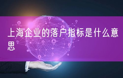 上海企业的落户指标是什么意思