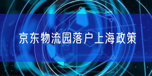 京东物流园落户上海政策