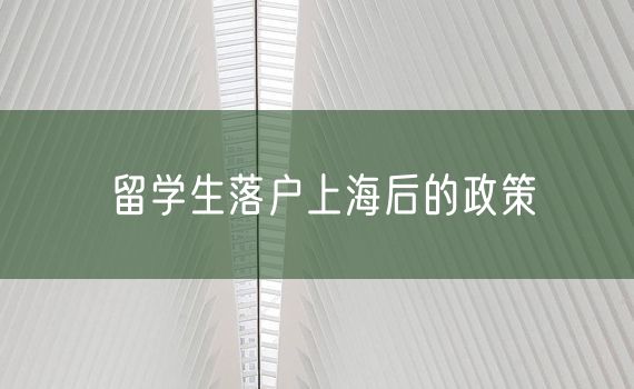 留学生落户上海后的政策