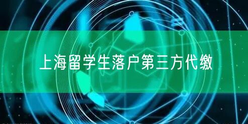 上海留学生落户第三方代缴