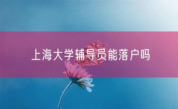 上海大学辅导员能落户吗