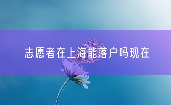 志愿者在上海能落户吗现在