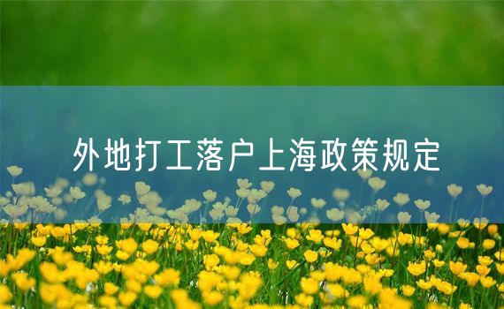 外地打工落户上海政策规定