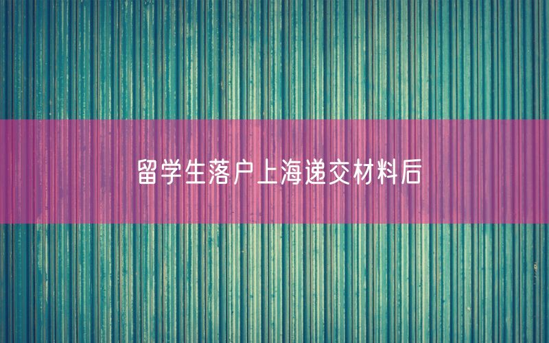 留学生落户上海递交材料后