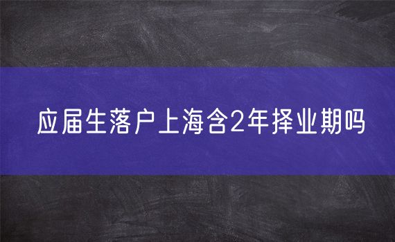 应届生落户上海含2年择业期吗