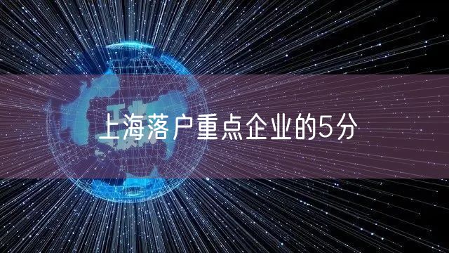 上海落户重点企业的5分