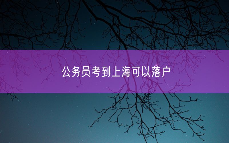 公务员考到上海可以落户