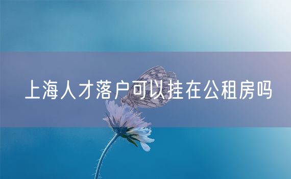 上海人才落户可以挂在公租房吗