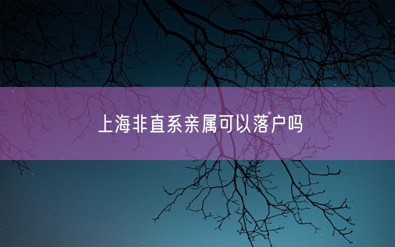 上海非直系亲属可以落户吗